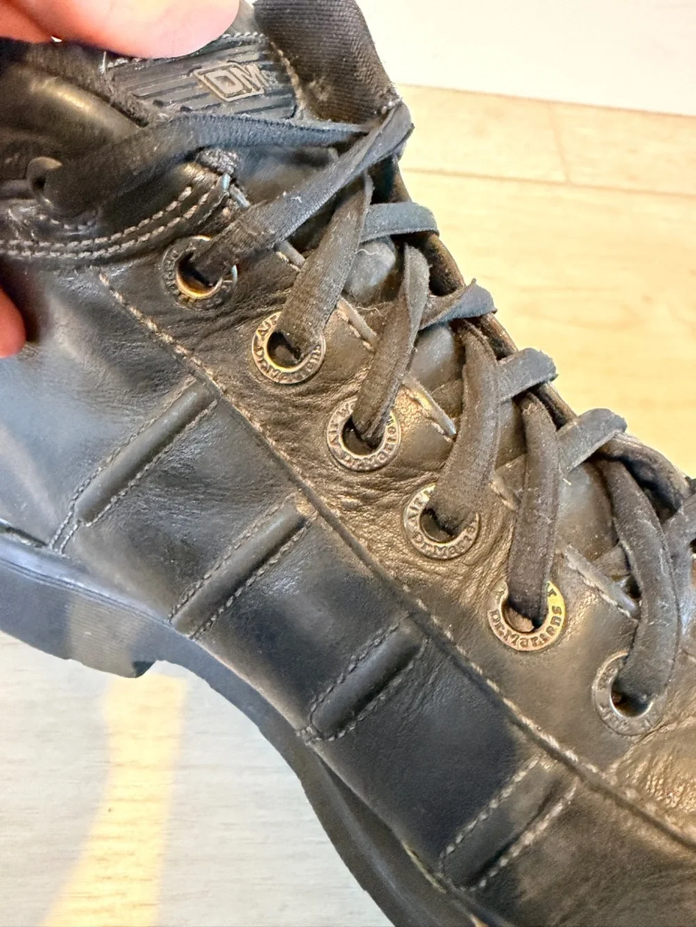 Dr. Martens Men's US 9 Vintage 90s Chunky Platform Shoes Goth Black Leather Rare - Picture 6 of 9